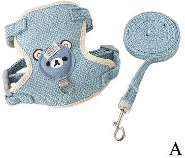 Discount Dollar Deals Adjustable Pet Leash Harness Breathable Vest For Small Dogs And Cats blue s