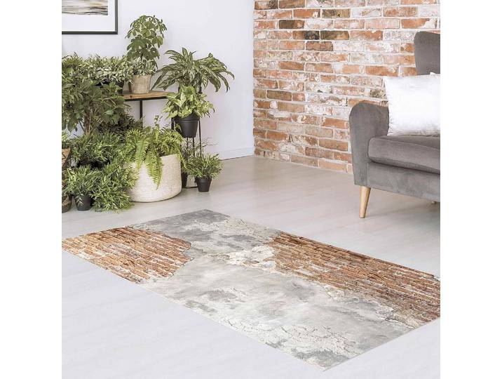 Vinylteppich Shabby Backstein Wand 180 x 90cm Rot