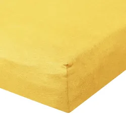 Traumschlaf Zwirn-Jersey Elasthan Spannbetttuch De-Luxe 140x200 - 160x220 cm | sonne - gelb