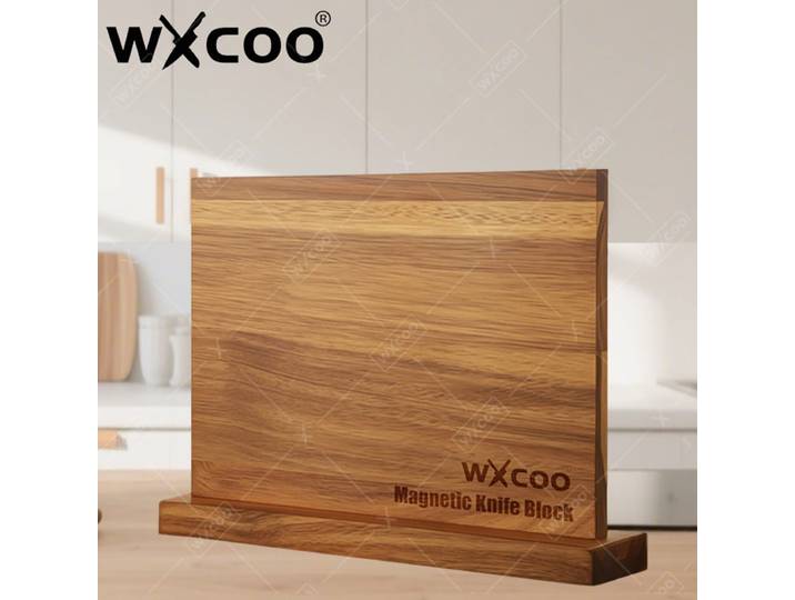 WXCOO bloc de couteau magnétique support de rangement de cuisine porte-couteau magnétique Double face en bois couteau de cuisine support universel