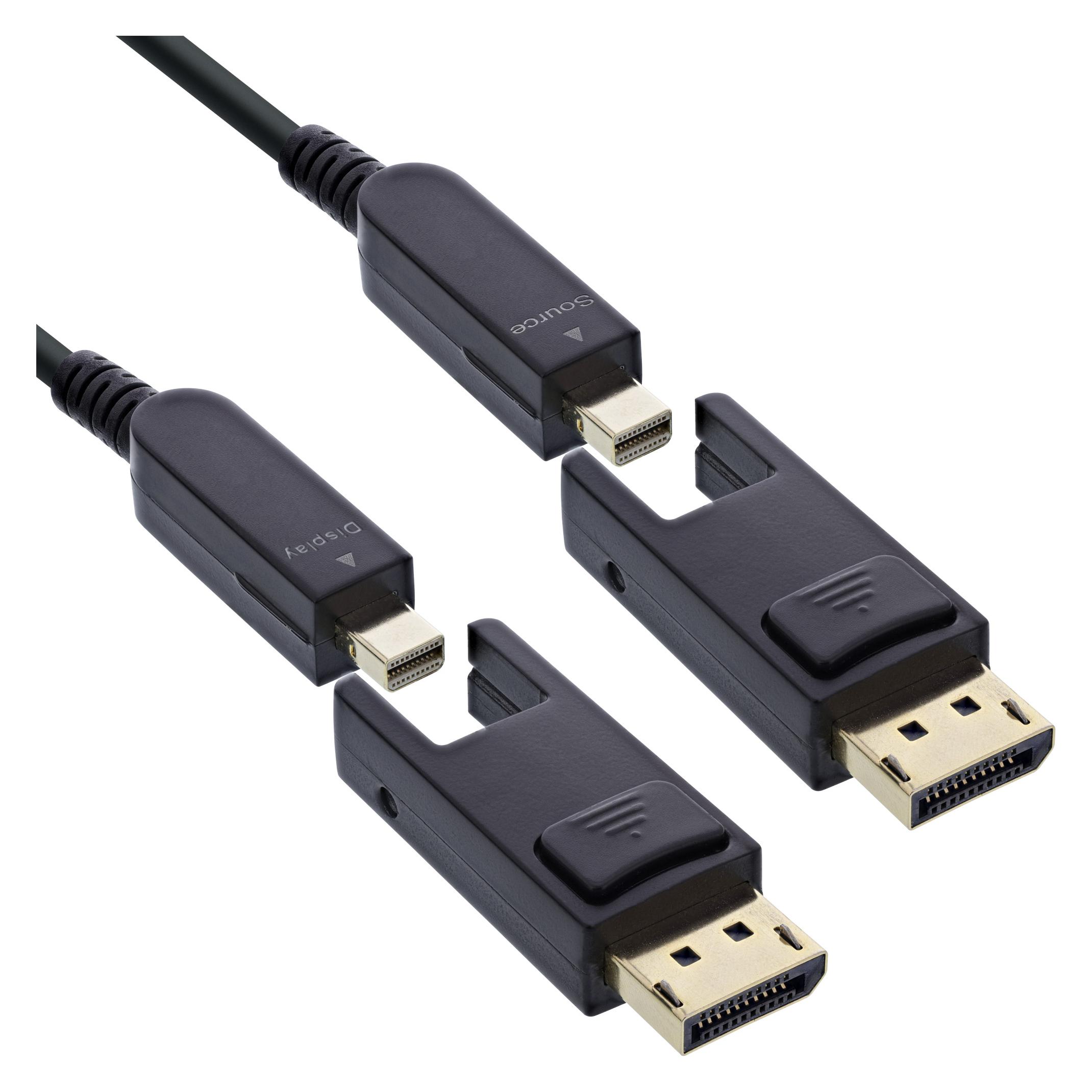 InLine DisplayPort 1.4 AOC Kabel, 8K4K, DisplayPort Stecker abnehmbar, 50m (50 m) (17250O)
