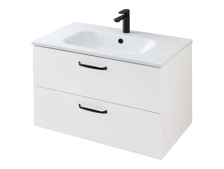 Meuble vasque Quickset 500 81cm Blanc/Blanc mat