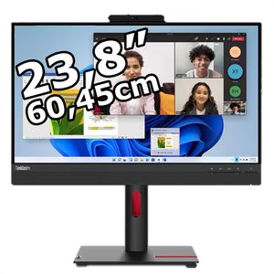 Lenovo Monitor ThinkCentre TIO 24 Gen 5, 23,8 Zoll, Full HD 1920x1080 Pixel, 4 ms, 60 Hz, Touchscreen, mit Webcam