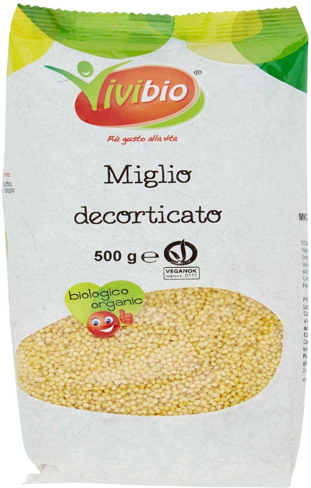 VIVIBIO Miglio Decorticato 500 Grammi 