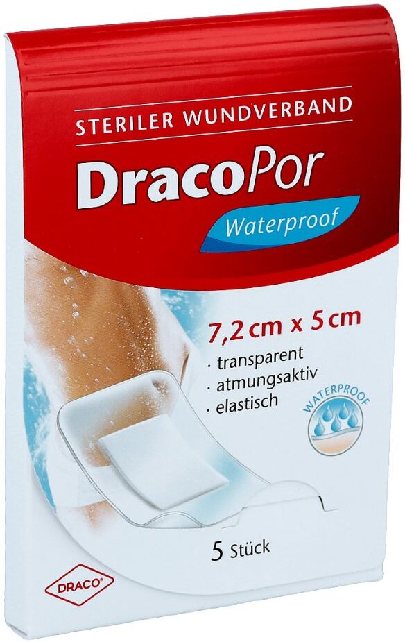 Dracopor waterproof Wundverband steril 5x7,2cm
