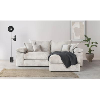 Ecksofa OTTO HOME "Soft&Cosy XL L-Form, B: 246 cm - OTTO. Verlässliche Qualität.", beige (creme), B:246cm T:187cm, 100% Polyester, Sofas, Ecksofa, Mega-Sofa, Cord oder Chenille-Struktur, mit Federkern & 4 Zierkissen, Topseller