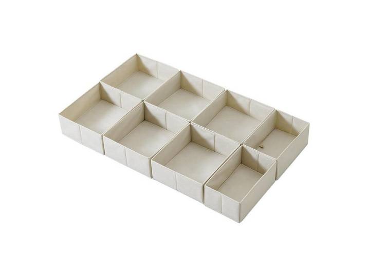LuxusKollektion Schubladeneinsatz Schubladen Organizer PAX 100x58 8er Set Beige für Pax Schrank 100x58 (8 St)