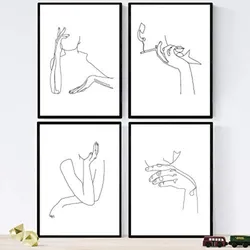POSTER Set mit 4 Frau A4 Rahmenlos
