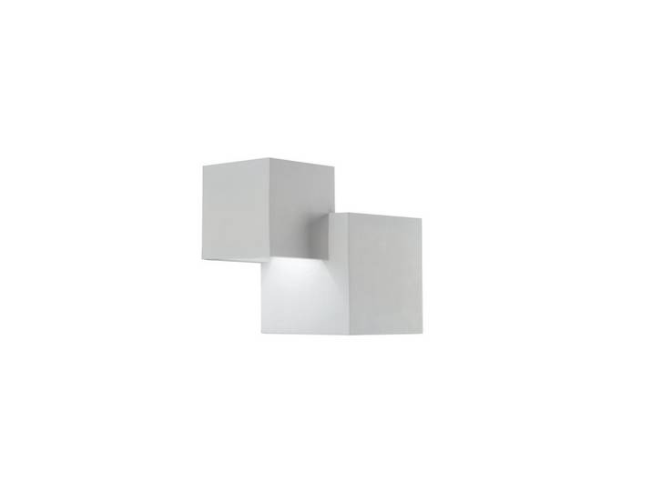 Wandleuchte Luce Ambiente e Design, Weiß, Stein, quadratisch, 16x11.5x19.5 cm, gleichmäßige Lichtverteilung, Lampen & Leuchten, Innenbeleuchtung, Spots & Strahler, Wandstrahler