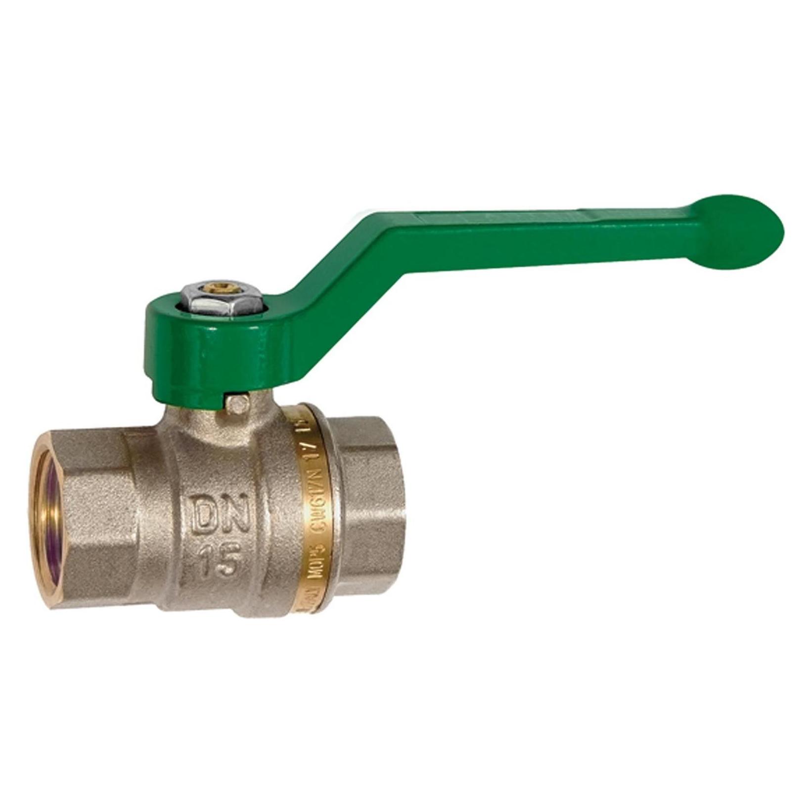 Riegler Trinkwasser-Kugelhahn, Messing vernickelt, Handhebel, IG/IG, G 2, DN 50 (350.7708)