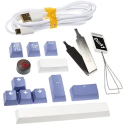 Ducky One 3 Classic Pure White Mini Gaming Tastatur, RGB LED - MX-Red (US) (US, Kabelgebunden), Tastatur, Weiss