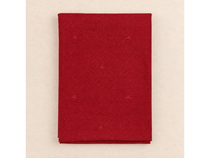 Rote Tischdecke mit gestickten Sternenmustern, 170 x 170 cm