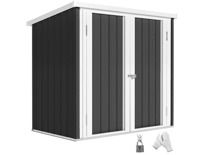 Outsunny Abri de Jardin Cabane 1\,09m² 2 Portes 147 x 86 x 134 cm Noir Cabane de Jardin\, Cabanon Rangement Outils\, Portes Verrouillables\, Tôle d'Acier