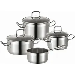 Schulte-Ufer Schulte Ufer Edelstahl Einsteiger Topfset 4-teilig, Pfanne + Kochtopf, Silber
