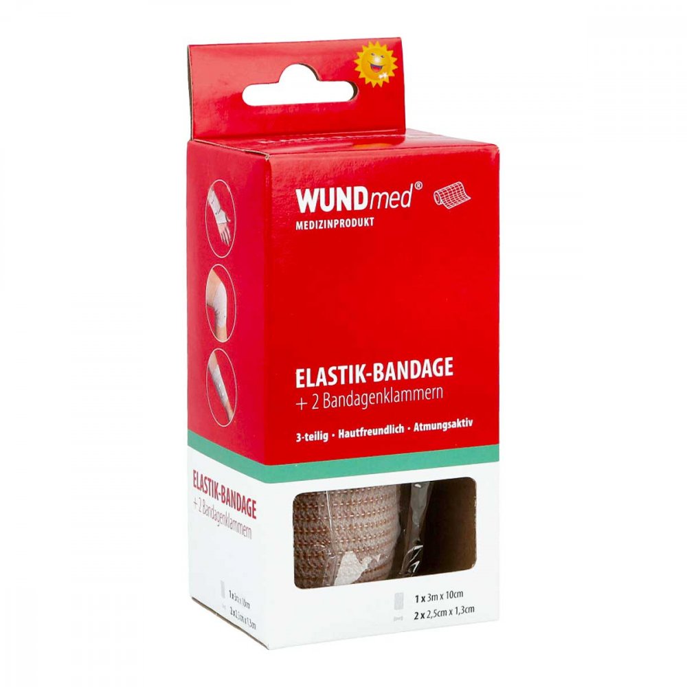 Axisis GmbH Elastik Bandage 10 cmx3 m mit Bandageklammern 11025687