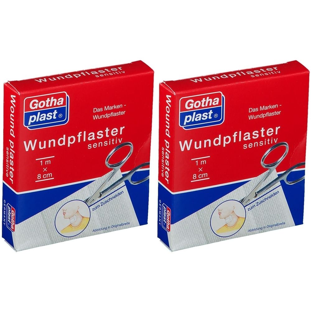 Gothaplast Wundpfl.sensitiv 8 cmx1 m geschnitten 2x 2x1 St Pflaster