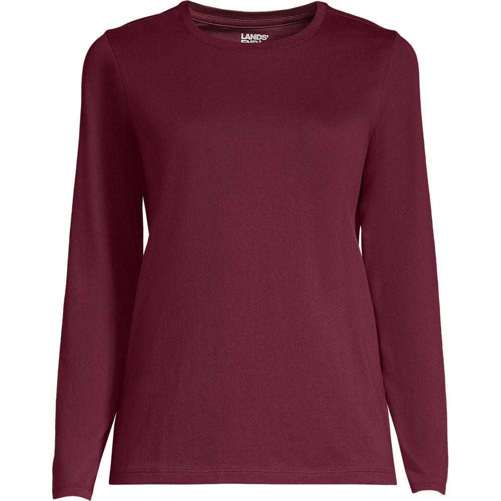 Supima-Shirt, Langarm in Plus-Größe, Damen, size: plus, Rot, Baumwolle, by Lands' End