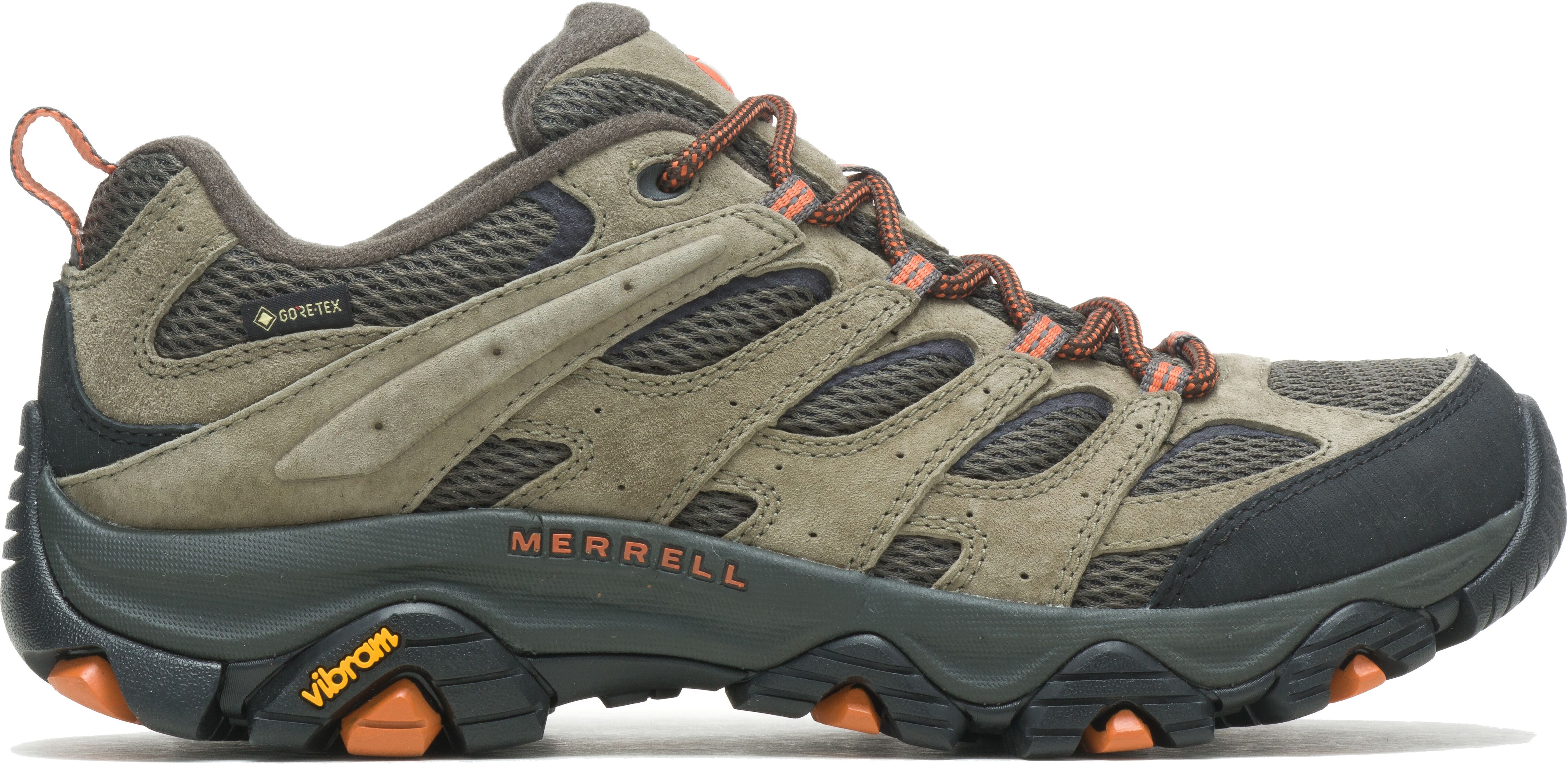Wanderschuh MERRELL "MOAB 3 GORE-TEX", Herren, Gr. 42, braun (olive), Leder, Schuhe Wanderschuh, wasserdicht dank Gore-Tex Membrane olive 42