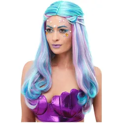 Smiffys Peruecke Mermaid Wig Blue für Damen