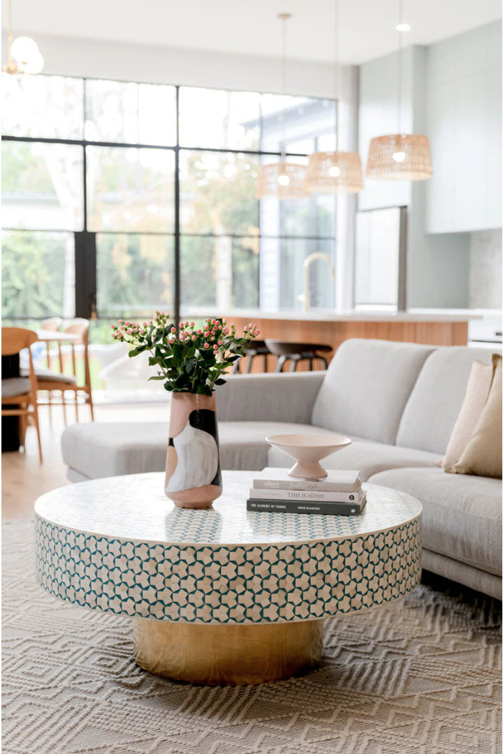 Bloomsbury Market Sander Block Coffee Table Grey/White 76cm x 76cm x 40cm