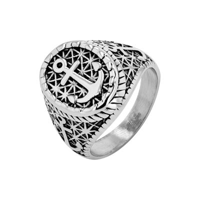 Siegelring AKZENT "Davy, langlebig" Gr. 64, silber (silberfarbig), Fingerringe, Herren, 64, Edelstahl, Siegelring