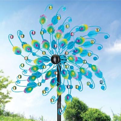 Regal Art & Gift - Drop Ship Peacock Feather Wind Spinner Blue , Blue