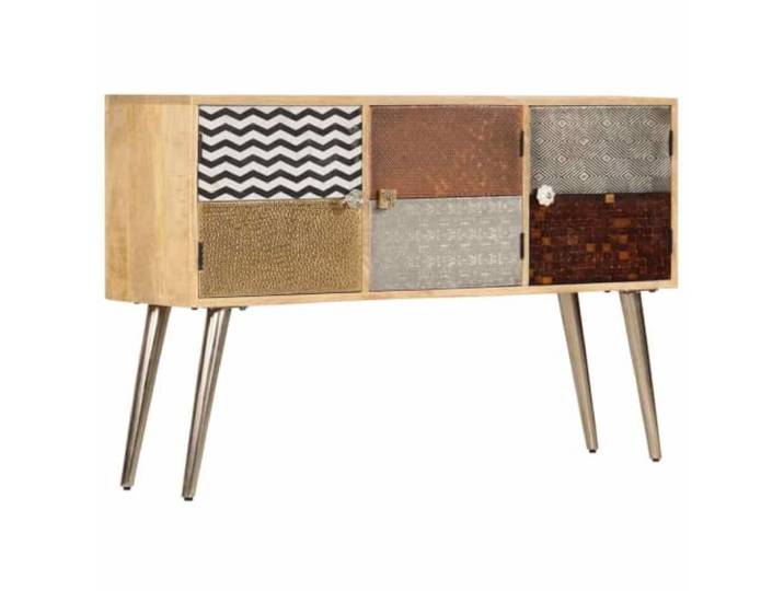 Sideboard 120 x 30 x 75 cm aus Massivholz Mango Kommode mit Stauraum Massives Mangoholz, vielseitige Ablagefläche, geräumiger Stauraum, individuelle Maserung, einfache Montage