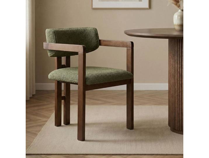 Chaise Nizamito Dmora en Tissu Brun Noyer