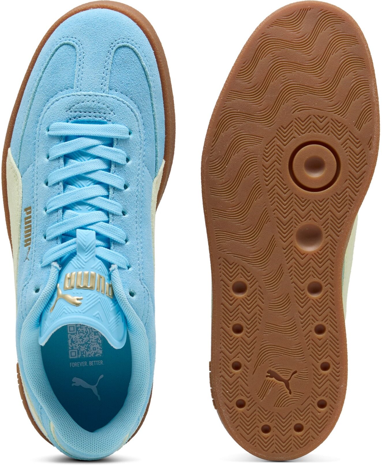 Sneaker PUMA "CLUB II ERA SUEDE", Damen, Gr. 37, vibrant blau, apple spritz, Leder, unifarben, Schuhe Sneaker, für aktiven Alltag, mit SOFTFOAM+ Einlegesohle, mit Gummilaufsohle vibrant blau, apple spritz 37
