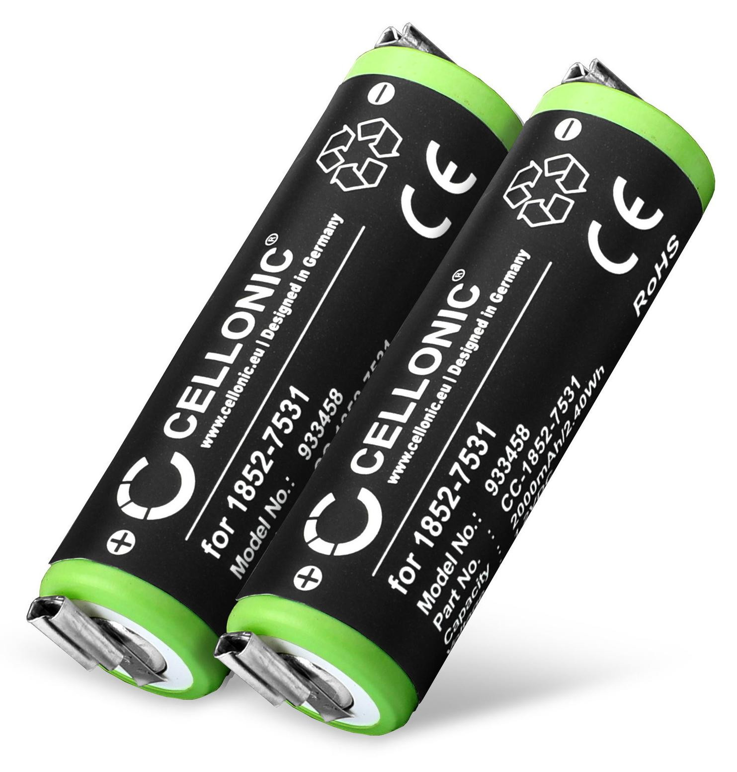 CELLONIC 2x batterij compatibel met Moser 1852-7531 en Moser ChroMini 1591