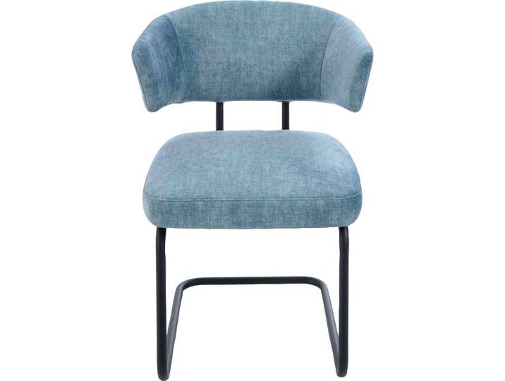 Freischwinger K+W KOMFORT & WOHNEN Mikkado Tube , blau (lightblau, schwarz), B:55cm H:79cm T:60cm, Stühle, Freischwinger, abgerundeter Rücken, Rundrohrgestell, Abstandshalter, Sitzkomfort