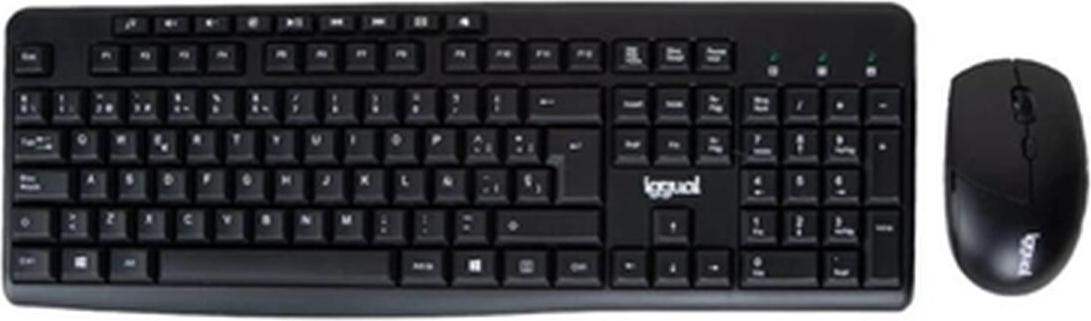 Iggual WMK-BASIC Draadloos Toetsenbord en Muis Set, QWERTY, Zwart