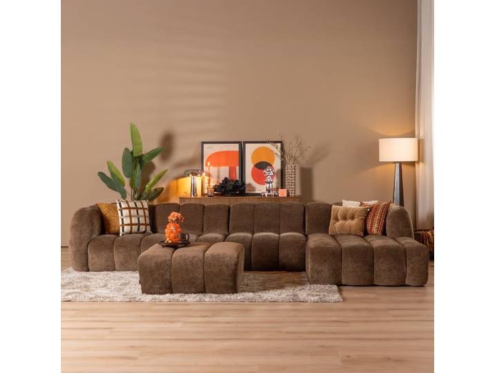 Bronx71 Ecksofa Luca XL Chenille mocha rechts