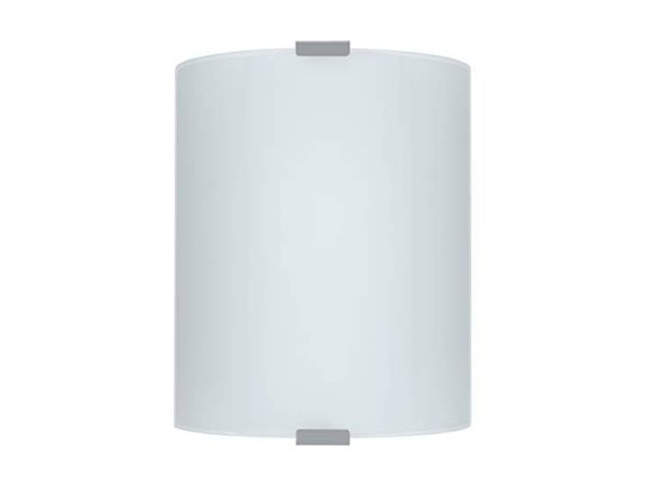 Eglo Applique murale Grafik\, plafonnier 1 flamme classique\, lampe murale en métal et verre satiné\, luminaire plafond argenté et blanc\, lampe salon\, lampe couloir avec douille E27\, L 18 cm