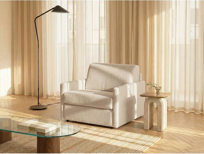 Schlafsessel mit Matratze - Stoff - Beige - Matratze 14 cm - CALIFE
