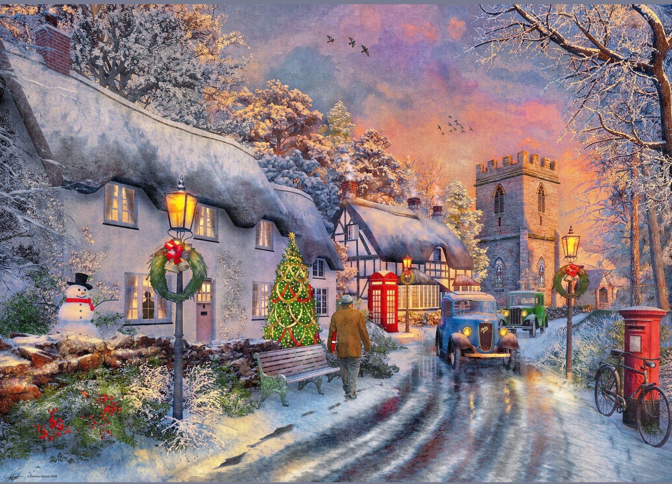 Ravensburger Coming Home for Christmas 500-Piece Large Format Jigsaw Puzzle, 70 x 50 cm, Festive Winter Scene