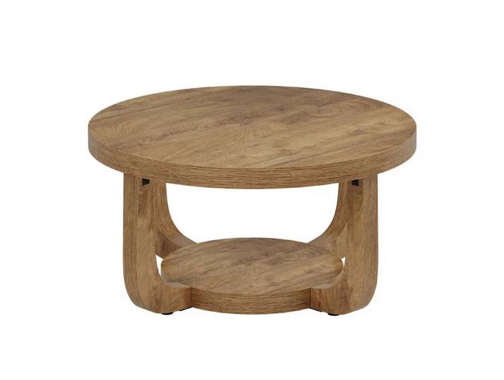 Celya Couchtisch 80 cm Runder 2-stöckiger Tisch (Einfache Montage, mit Stauraum)