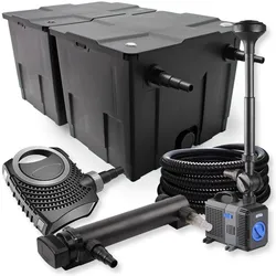 SunSun, Brunnen + Gartenteich, 2-Kammer FilterSet 60000l 24W UVC Teich Klärer NEO8000 70W Schlauch Springbrunne