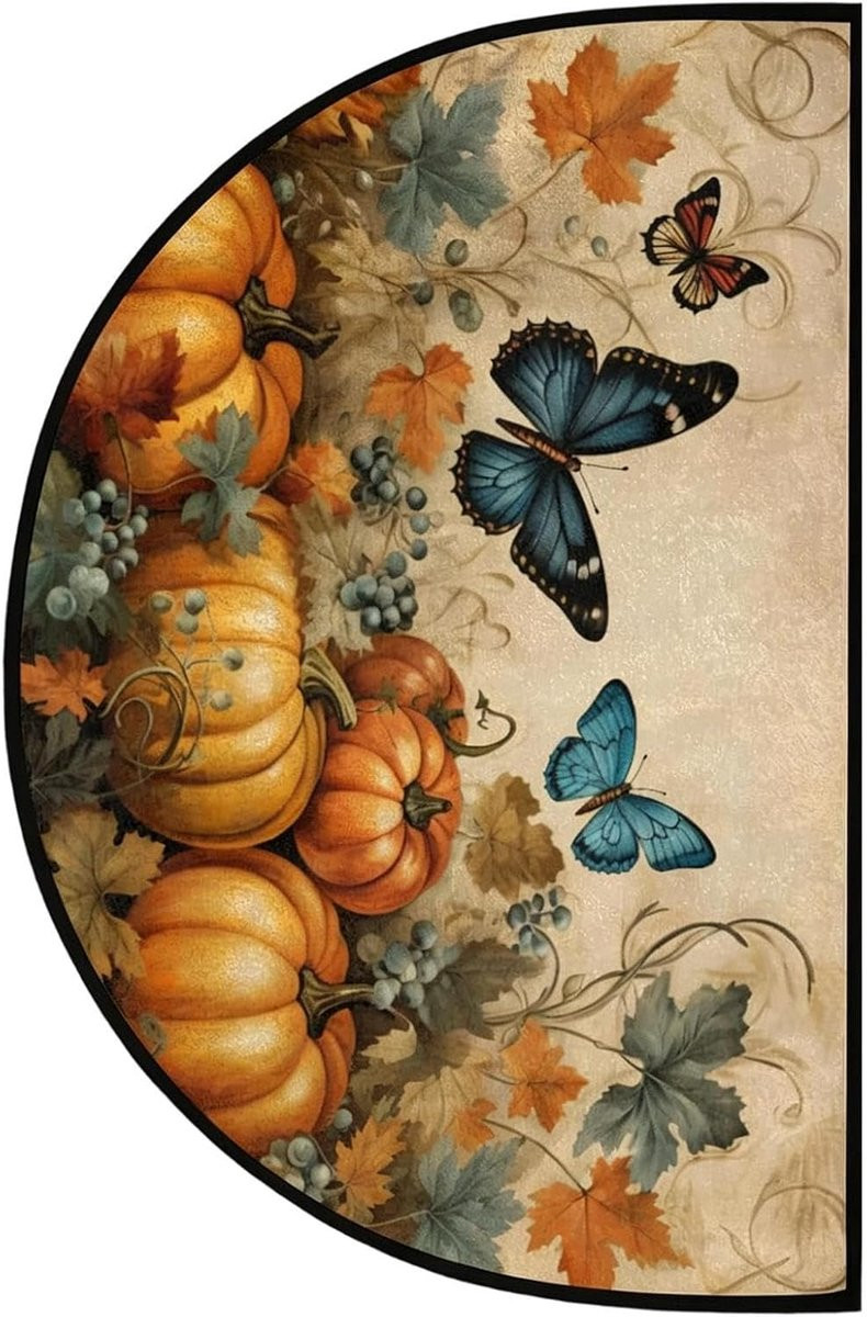 Halfronde Deurmat Grijs - Antislip Entree Vloerkleed - 60 x 90 cm