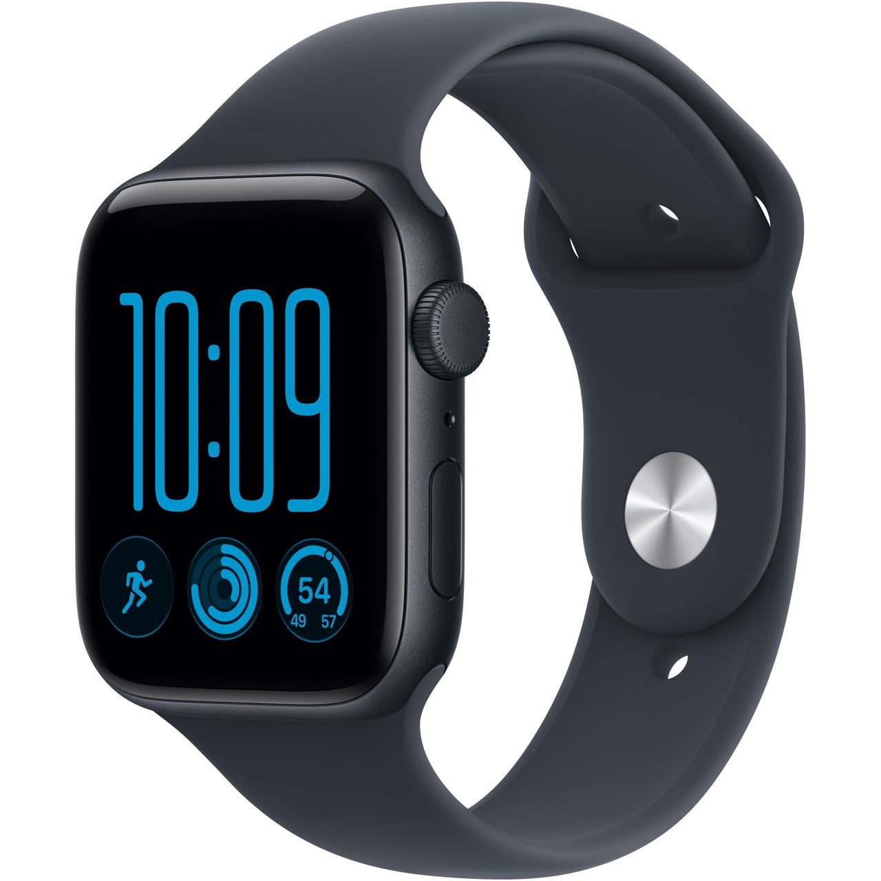 Apple Watch SE3 44 mm Aluminium schwarz (GPS) Sportarmband M/L blau