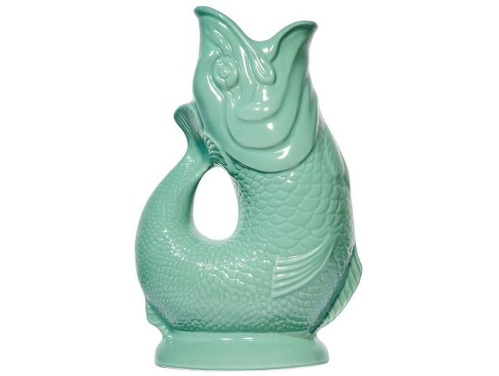 Gluckigluck Karaffe mit „Gluck-Gluck“-Geräusch 27,5/17/9,5 cm, Jadegrün, Keramik, Tiere, 1.2 L, Organisch, handgemacht, Geschirr, Kannen & Karaffen, Wasserkaraffen & Krüge