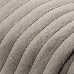 Fellimitat mit Rippen, grau, 3,5 cm breite Rippe