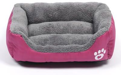 Happy Pet Pantry Large Plush Dog Bed, All Season Washable Square Pet Sofa With Waterproof Mattress For Medium Dogs & Cats pink xl