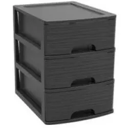 EDA, Dokumentenablage, Schubladenbox STONE, DIN A5, 3 Schübe, PP, schwarz Schübe mit Griffmulde und Auszugssperre, Boxen s (A5)