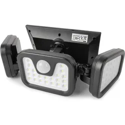 Entac, Gartenbeleuchtung, Wandlampe outdoor mit PIR & Solarfunktion 3fach (600 lm, IP65)