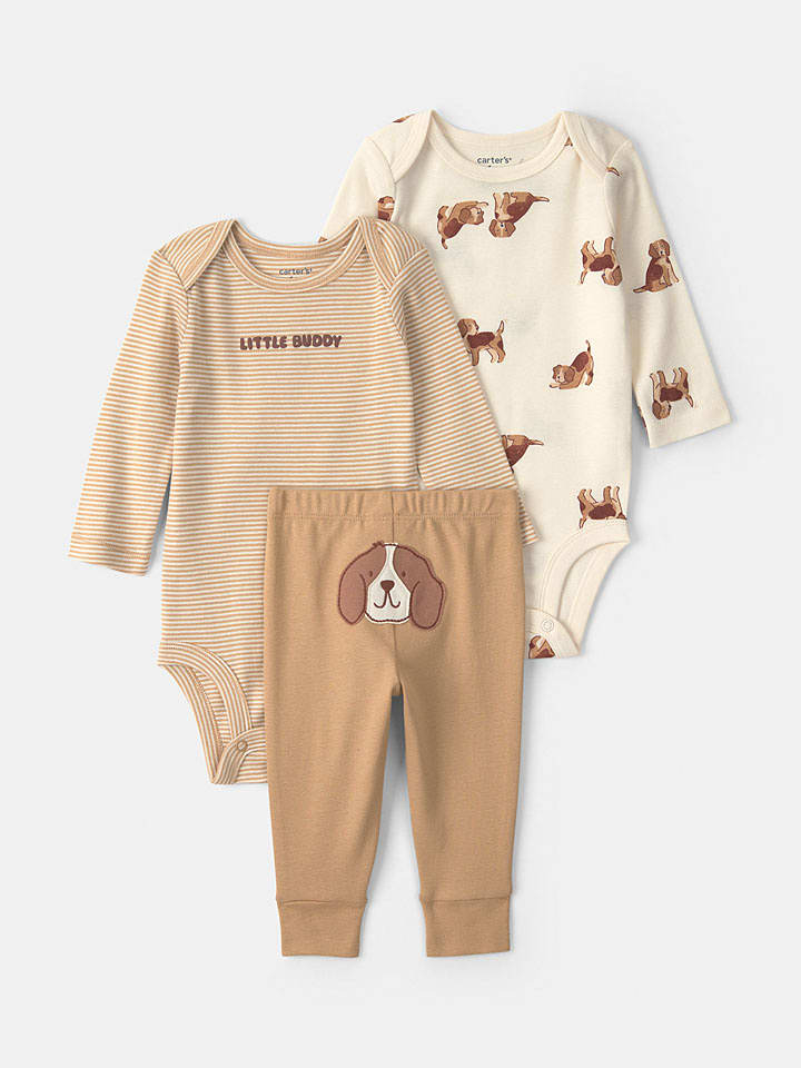 carter's 3tlg. Outfit in Hellbraun/ Beige - 62