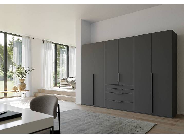 Drehtürenschrank Purisma Typ B 301cm Grau/Graphit