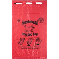 Hundekotbeutel, 3.000 Stück/ Karton, geblockt zu je 100 Stück rot, HDPE, PIR, PCR