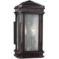 Außenleuchte Wandlampe Stahl vergoldete Bronze H 35,9 cm E14 1 Flammig Laterne