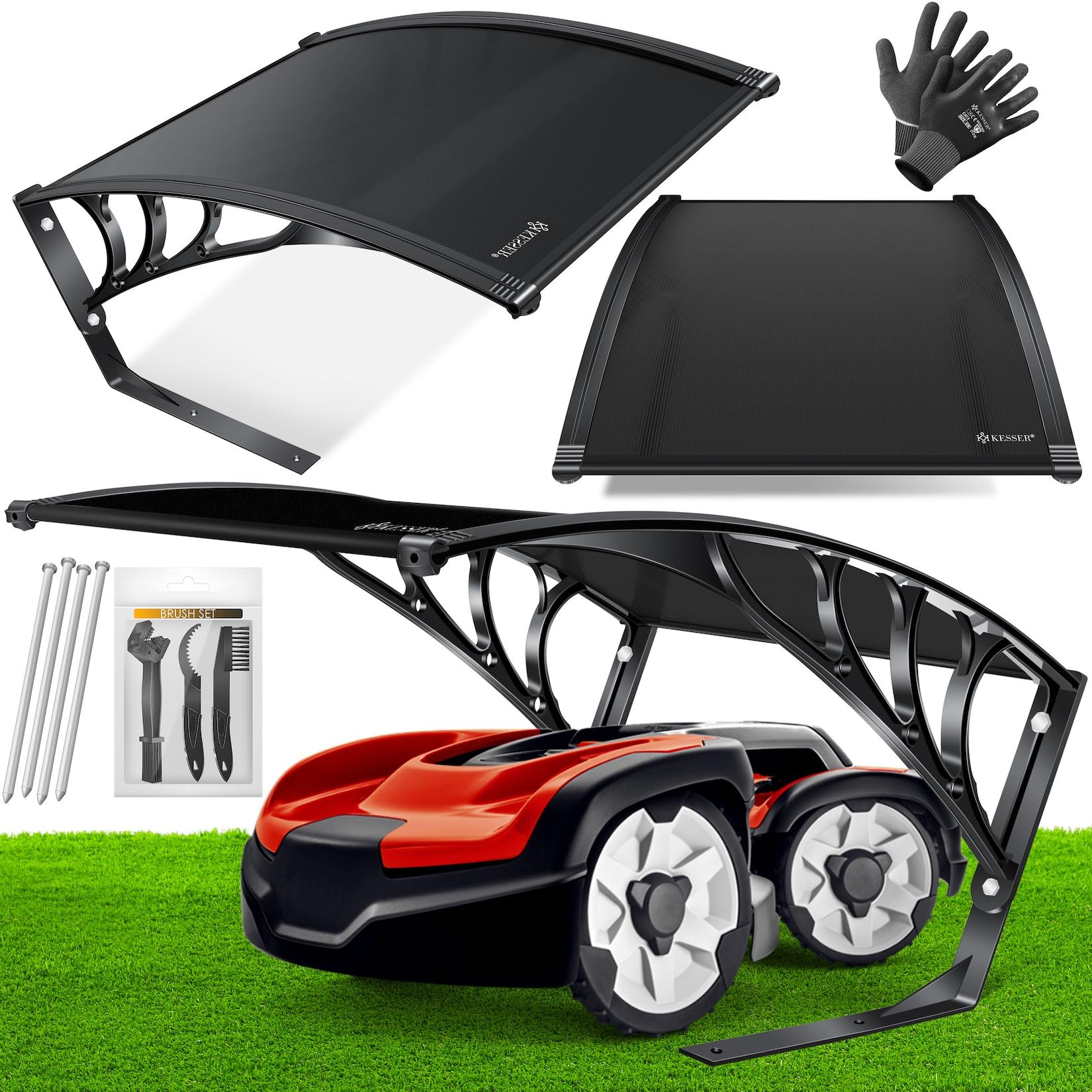 KESSER® Mähroboter Garage Dach Carport Überdachung für Mähroboter Rasenmäher Rasenroboter Automower Garten Witterungsbeständig Mährobotergarage inkl. Montagematerial, Maße 82 x 103 x 47 cm